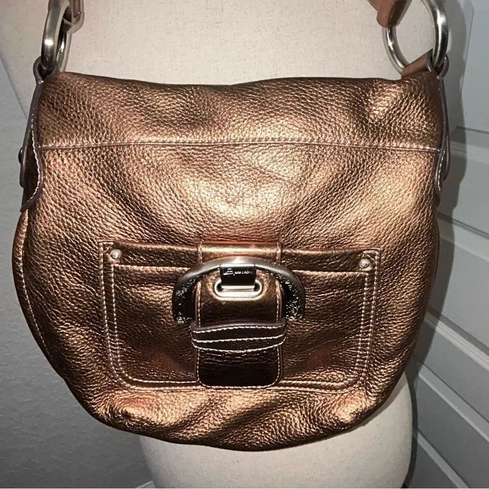 B.Makowsky Pebbled Leather Crossbody Purse Bag